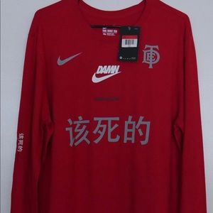 TDE x Nike Long Sleeve Shirt Red Large